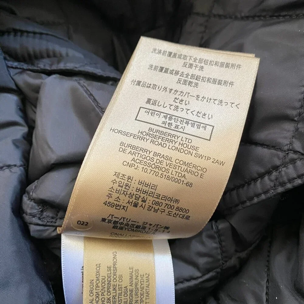 Burberry Quilted Double-Breasted Belted Trench Jacket Black Womens XS - Picture 8 of 17